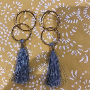 Gold and Teal Statement Earrings